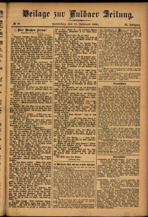 Zweite Ausgabe vom Samstag, den 15. Februar 1896.
