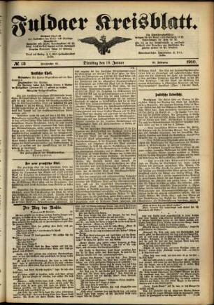 Ausgabe vom Dienstag, den 18. Januar 1910.
