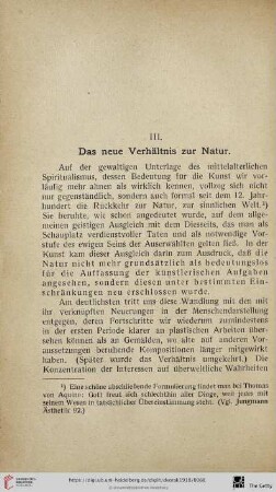 III. Das neue Verhältnis zur Natur