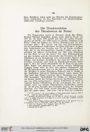 Die Druckerzeichen des Theodoricus de Borne