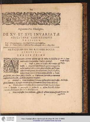 ARTICULUS XV. DE RITIBUS CCLESIASTICIS.