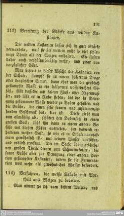 113. Bereitung der Stärke aus wilden Kastanien