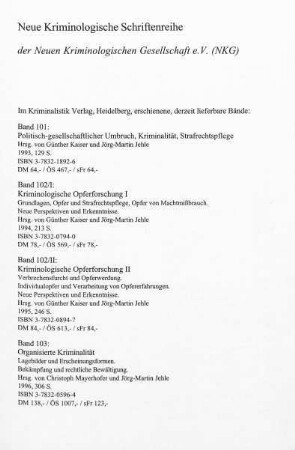 81-82, Neue Kriminologische Schriftenreihe