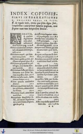Index Copiosissimus.