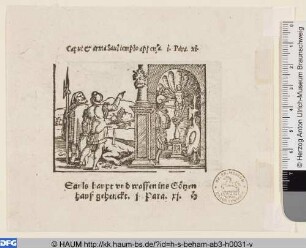 Sauls Haupt und Waffen im Tempel der Philister