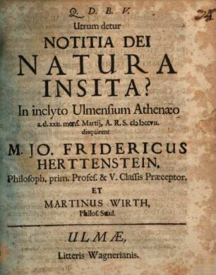 Utrum detur notitia Dei natura insita?