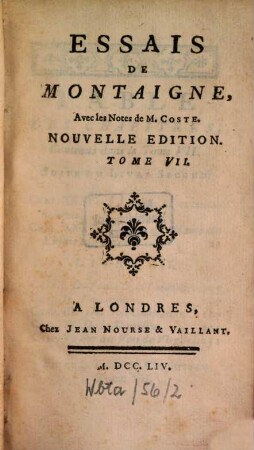 Essais de Montaigne, 7