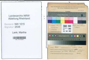 Entnazifizierung Martha Lenk , geb. 28.12.1901 ()