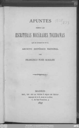Apuntes sobre las escrituras mozárabes toledanas que se conservan en el Archivo Histórico Nacional