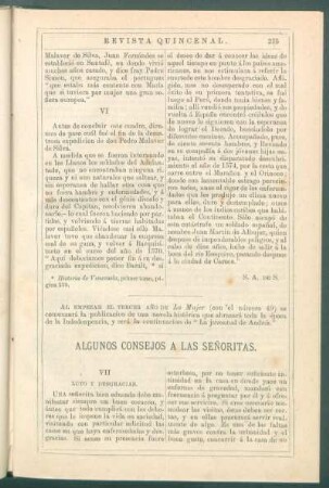 Algunos consejos a las señoritas. : VII. Luto y desgracias.