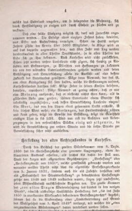 Herstellung des alten Rechtszustandes in Kurhessen.