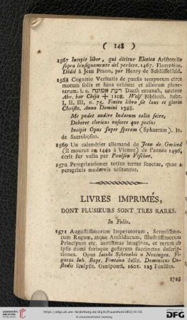 Livres imprimés, dont plusieurs sont tres rares