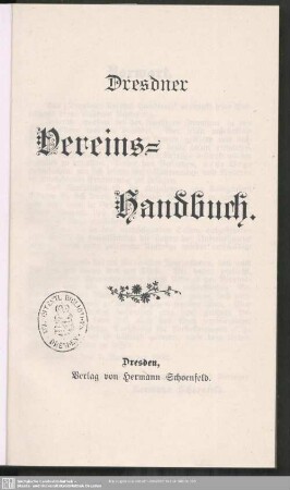 1900: Dresdner Vereins-Handbuch