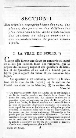 Section I. Description topographique des rues, des places, des ponts et des édifices les plus remarquables [...]