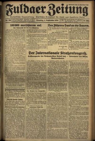 Ausgabe vom Dienstag, den 04. September 1934.