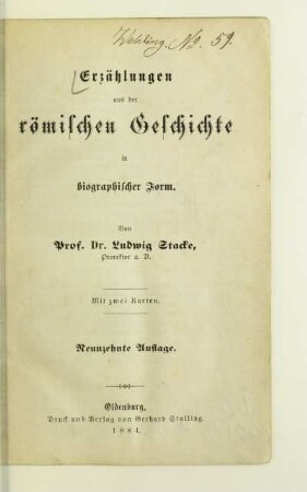 Teil 2: Erzählungen aus der römischen Geschichte : in biographischer Form