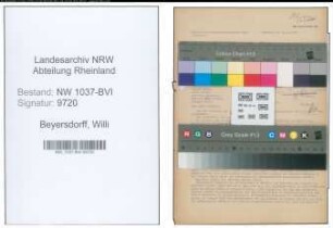 Entnazifizierung Willi Beyersdorff , geb. 09.02.1898 (Studienrat)