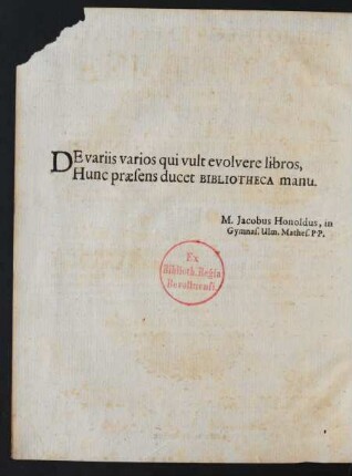 De variis varios qui vult evolvere libros, ...