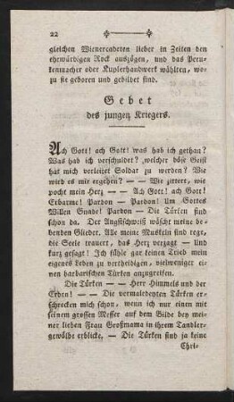 Gebet des jungen Kriegers.