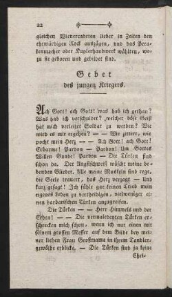 Gebet des jungen Kriegers.