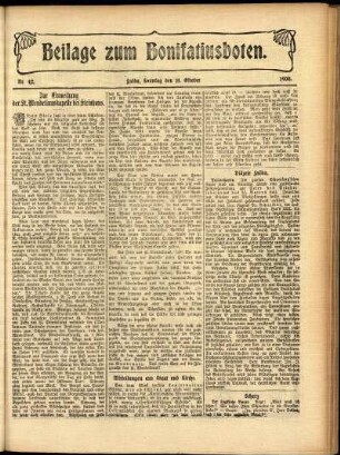 Zweite Ausgabe vom Sonntag, den 18. Oktober 1908.