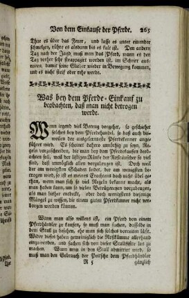 Was bey dem Pferde-Einkauf zu beobachten, daß man nicht betrogen werde.