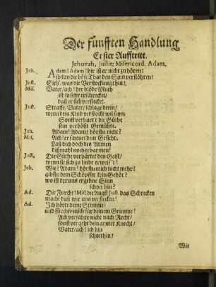 Der fünfften Handlung Erster Aufftritt. [u. a.]