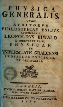 Physica Generalis