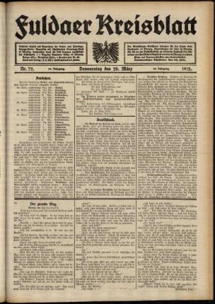 Ausgabe vom Donnerstag, den 28. März 1912.