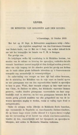 LXVIII. De minister van kolonien aan den Koning