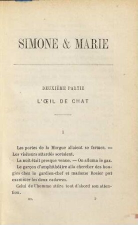 Simone & Marie, 3. L'oeil chat