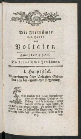 Zweyter Theil. Die dogmatischen Irrthümer