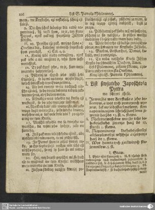 I. List ßwjateho Japoschtola Pjetra