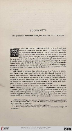 3. Pér. 3.1890: Documents sur quelques peintres français des XIVe et XVe siècles