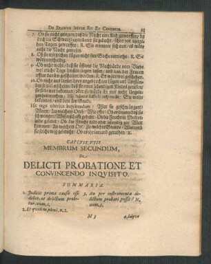 Membrum Secundum, De Delicti Probatione Et Convincendo Inquisito