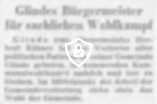 Glindes Bürgermeister für sachlichen Wahlkampf