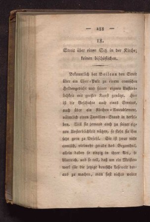 18. Streit über einen Sitz in der Kirche; keinen bischöflichen.