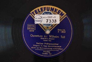 Ouverture zu: Wilhelm Tell : erster Teil; zweiter Teil / Gioacchino Rossini