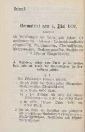 Anlage I-IV