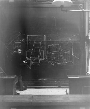 Professor Max Kleiber beim Unterricht (Architektur, Perspektive) an der königlich bayerischen Akademie der bildenden Künste in München