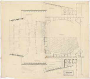 Stadttheater, Krefeld: Vorderhaus: Deckengeschoss, Lichtplan, Deckenuntersicht 1:50