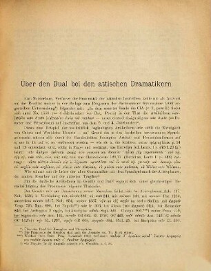 Ueber den Dual bei den attischen Dramatikern