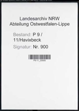 Sterberegister Standesamt Havixbeck