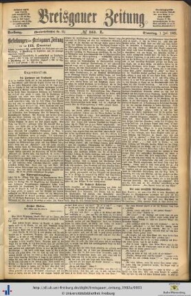 54. Jg. (Juli bis Dezember): Breisgauer Zeitung