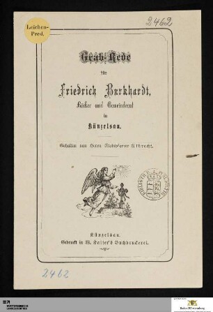 Grab-Rede für Friedrich Burkhardt, Bäcker und Gemeinderat in Künzelsau
