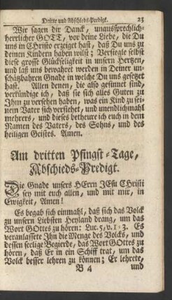 Am dritten Pfingst-Tage