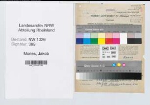 Entnazifizierung Jakob Mones , geb. 25.11.1894 (Postschaffner)