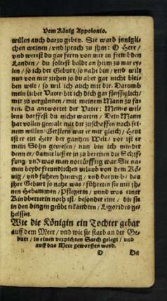 Wie die Königin ein Tochter gebar auff dem Meer ...