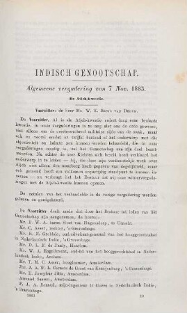 Algemeene vergadering van 7 Nov. 1883