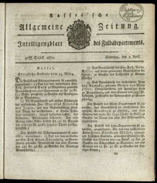42tes Stueck, Sonntag, den 8. April 1810